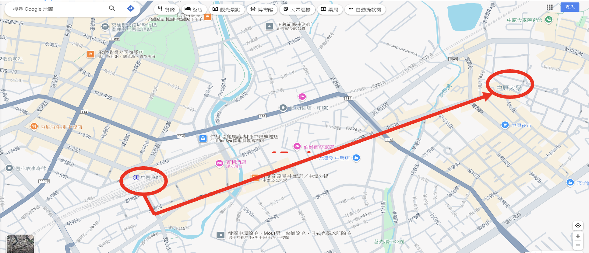 台鐵至中壢站路線